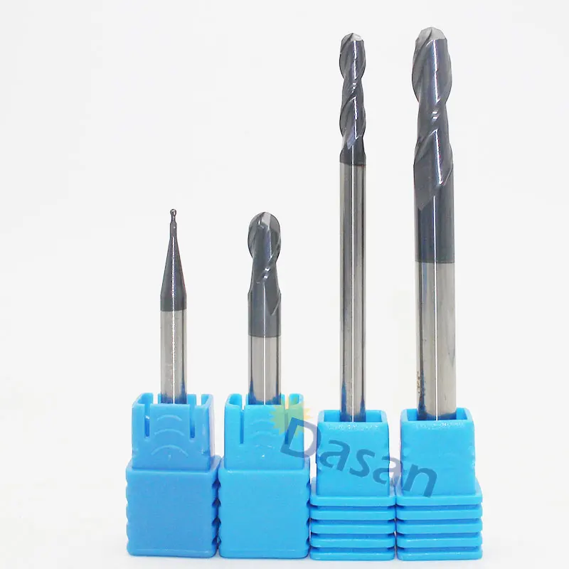 2pcs mill cutter 4mm 6mm 8mm Ball Nose End Mill HRC50 2 Flute End Long 75mm 100mm 150mm Solid Carbide EndMills CNC Milling Tool