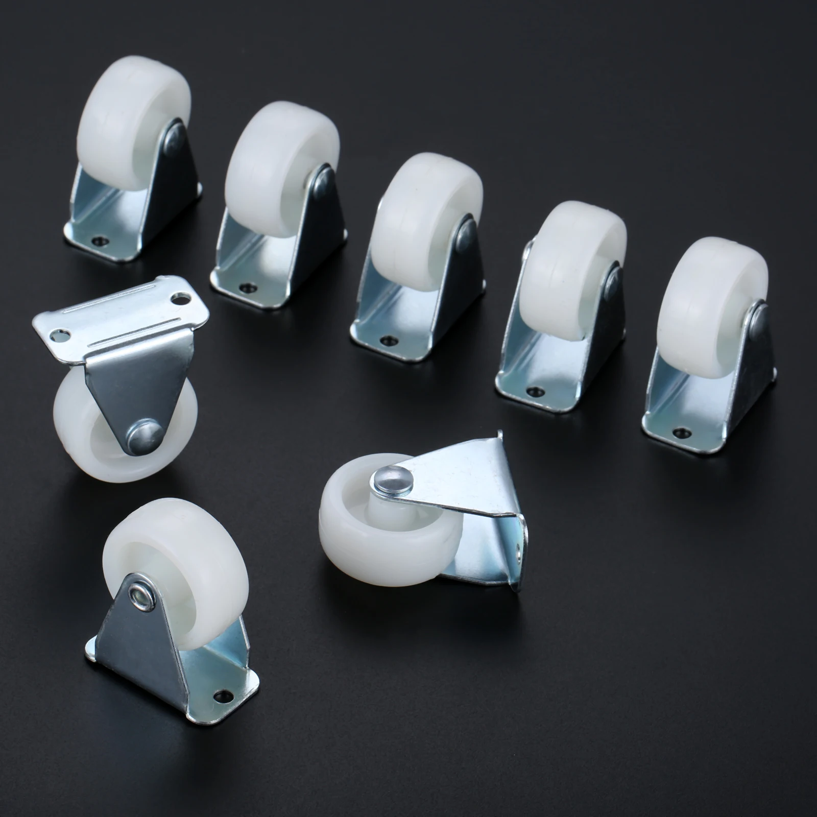 DRELD 8 قطعة 1/1.25/1.5 بوصة عجلات الأثاث شقة سيارة عجلة ثابتة كتم الاتجاه عجلة معدنية السيليكا المواد لتقوم بها بنفسك نموذج أجزاء