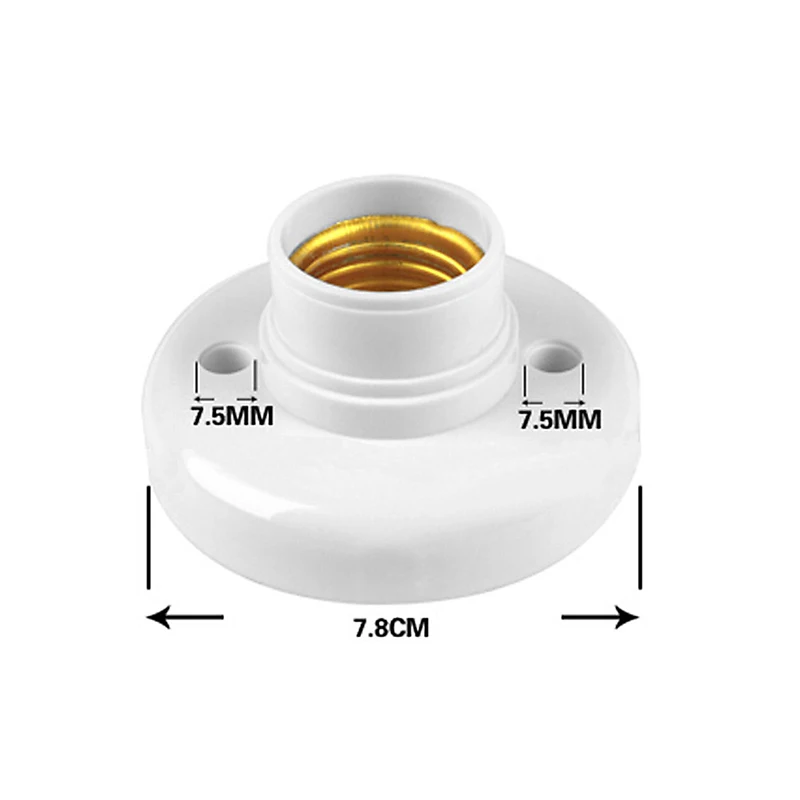 

10pcs/lot E27 lamp holder, Round Lamp Bulb Socket Bases White lamp holder, 78mm Diameter and 40mm Height For LED Bulbs Install