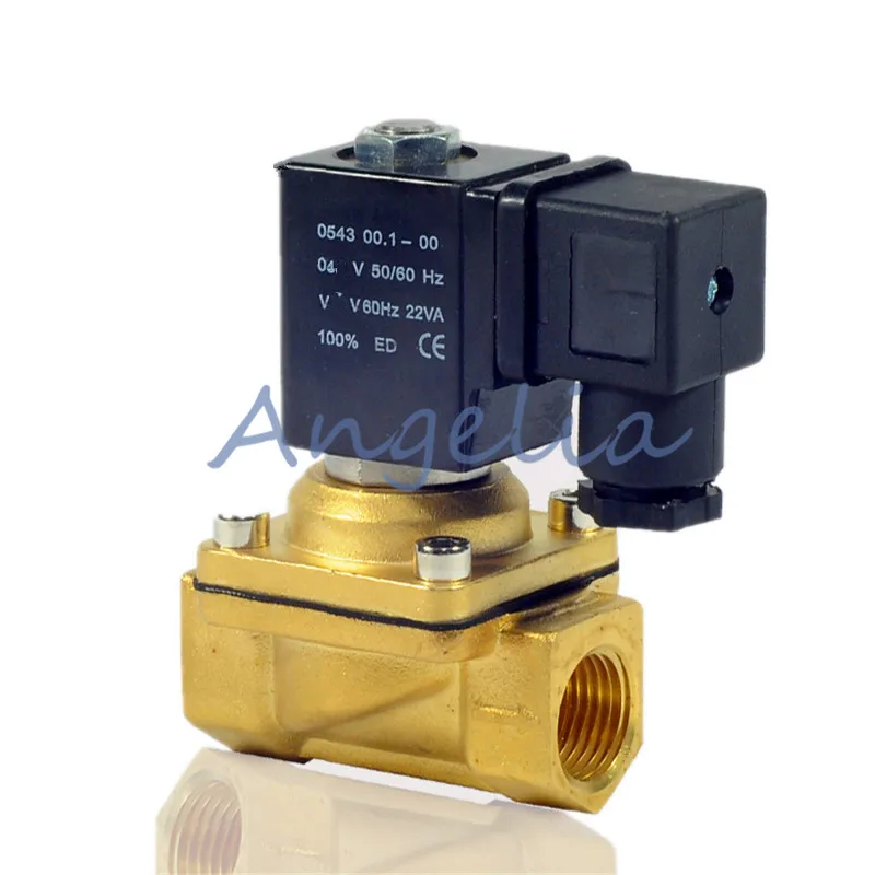 

AC220V/110V,DC24V/12V G3/8",1/2",3/4",1" BSPP Brass Electric Solenoid Valve Switch Water Air Normally Closed Waterproof