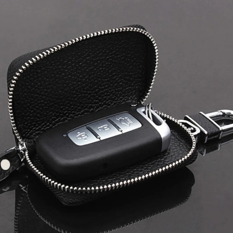 JOORMOM car key bag fashion cowhide car key bag waist hanging key buckle car general lychee tattoo key Buckle keychain car