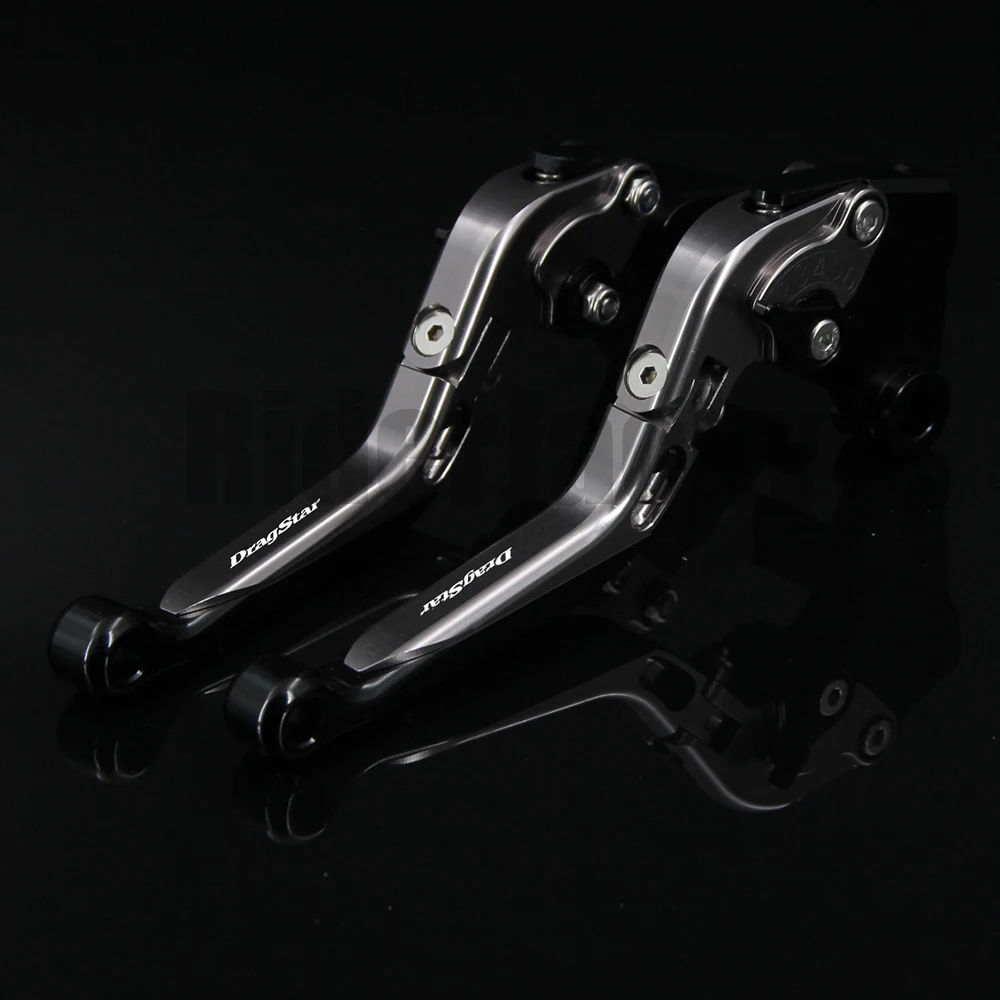 Black+Titanium For Yamaha XVS 1100 XVS1100 DRAGSTAR 1999-2004 NOT fit classic type CNC Motorcycle Adjustable Brake Clutch Levers