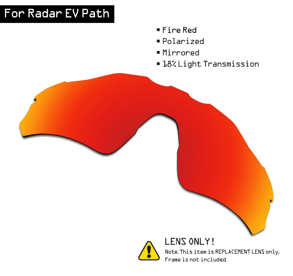 

SmartVLT Polarized Sunglasses Replacement Lenses for Oakley Radar EV Path - Fire Red