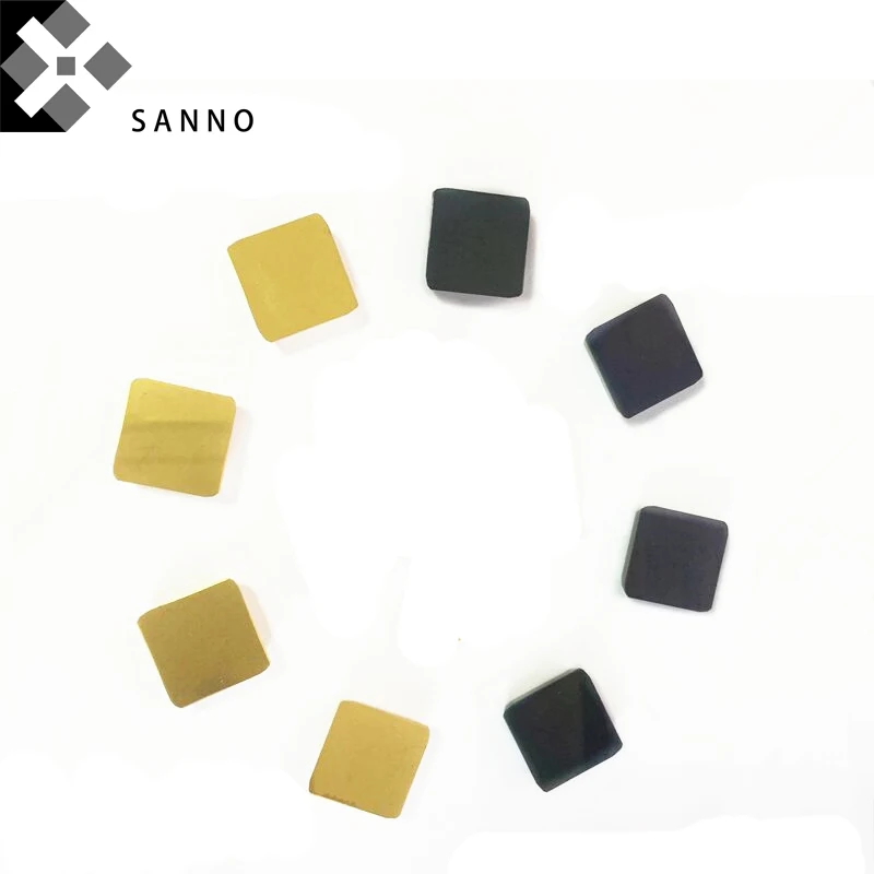 30PCS Square coating mills blade 4160511 cnc carbide milling inserts black / yellow coating tungsten steel face mills