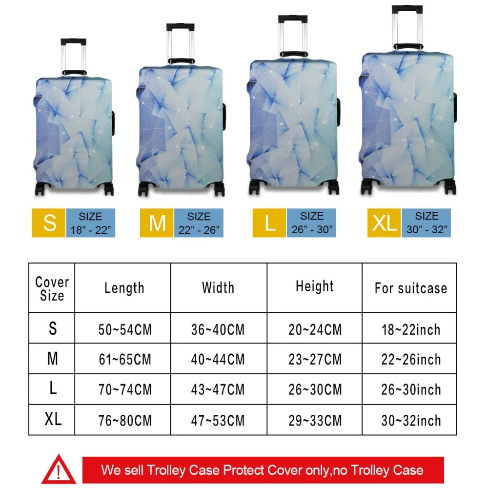 Personality illustratio travel accessories suitcase protective covers 18-30 inch elastic luggage dust cover case stretchable bag