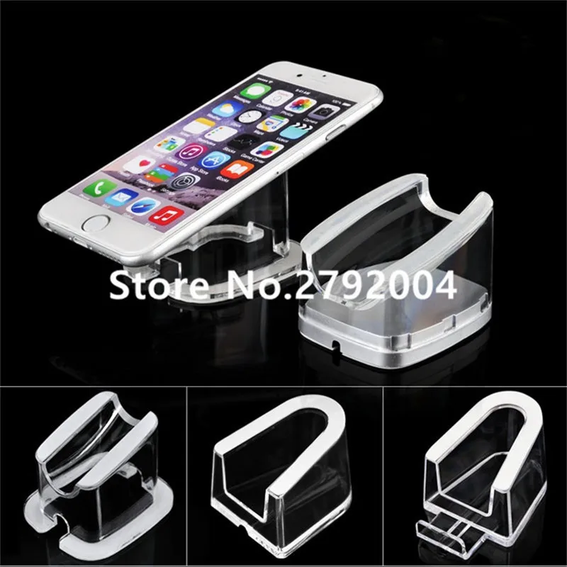 100pcs/lot Clear Acrylic cell phone display stand holder universal Mobile Stand for Cell Phone Exhibition