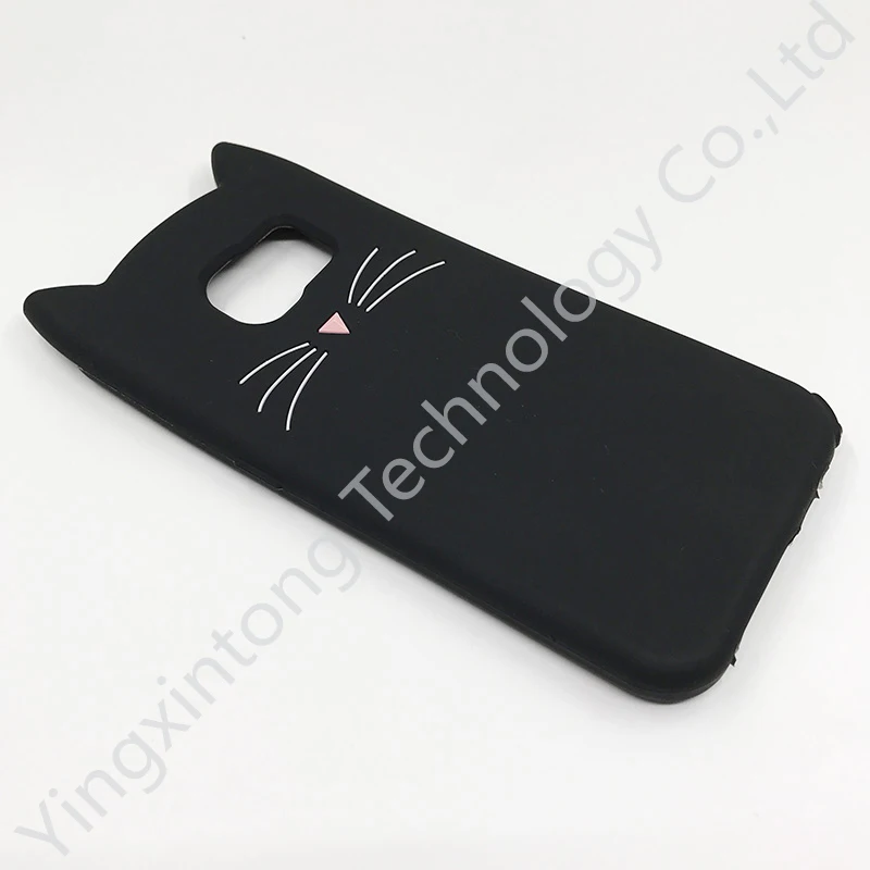 Cute Cat Ears Phone Case For Samsung Galaxy S6 S7edge J4+ J4 Plus 2018 3D Cartoon Shockproof Soft Silicone Back Cover