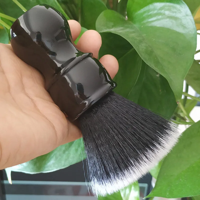 

DS 24MM plat top black synthetic hair shaving brush with classic black resin handle for man beard tools Wet Shaving brush