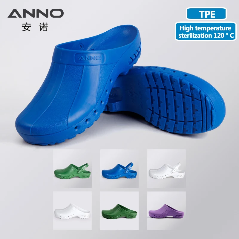 

ANNO TPE Work Shoes With Strap Clogs Doctor Nursing Slippers Dental Hospital Clog Lab High Temperature Resistance Clogs