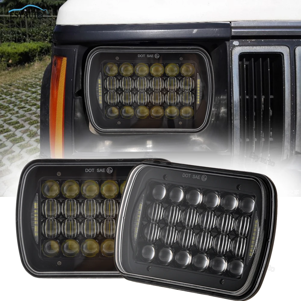 

4D+5D Combo Lens 5"x7" Inch LED Square Headlamps Truck Driving Lights kits 12V 24V H5054 69822 for Wrangler YJ for Comanche MJ