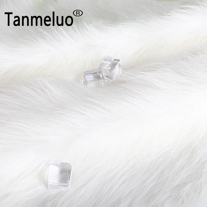 White 7cm Plush Faux Fur Fabric Long Pile Solid Fur Fabric for Sewing Counter Jewelry Display Background Photography Material