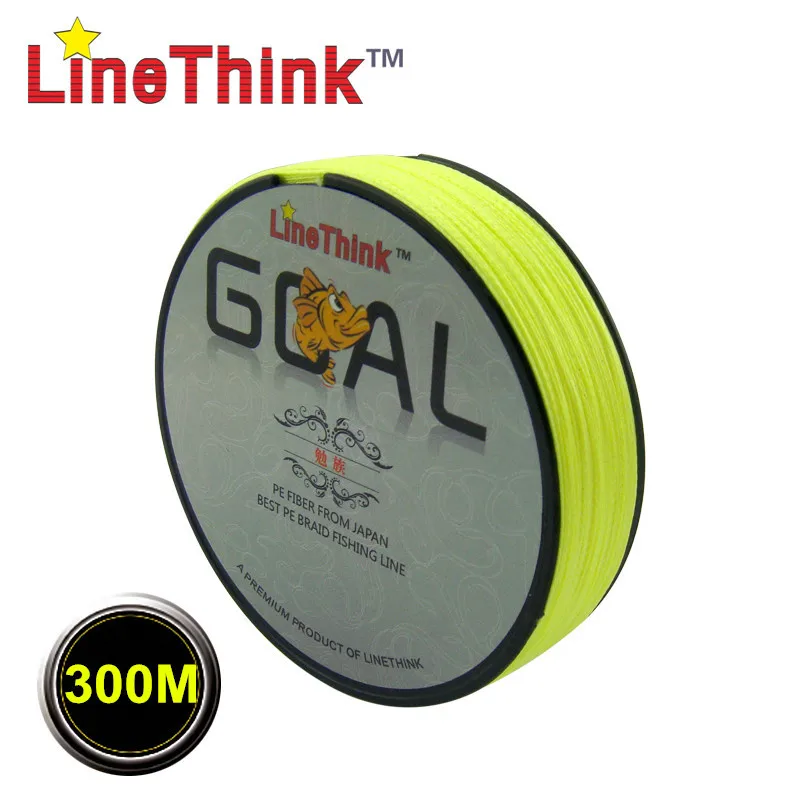 300M Brand LineThink GOAL Japan Multifilament 100% PE Braided Fishing Line  6LB-100LB, Durable Fishing Equipment