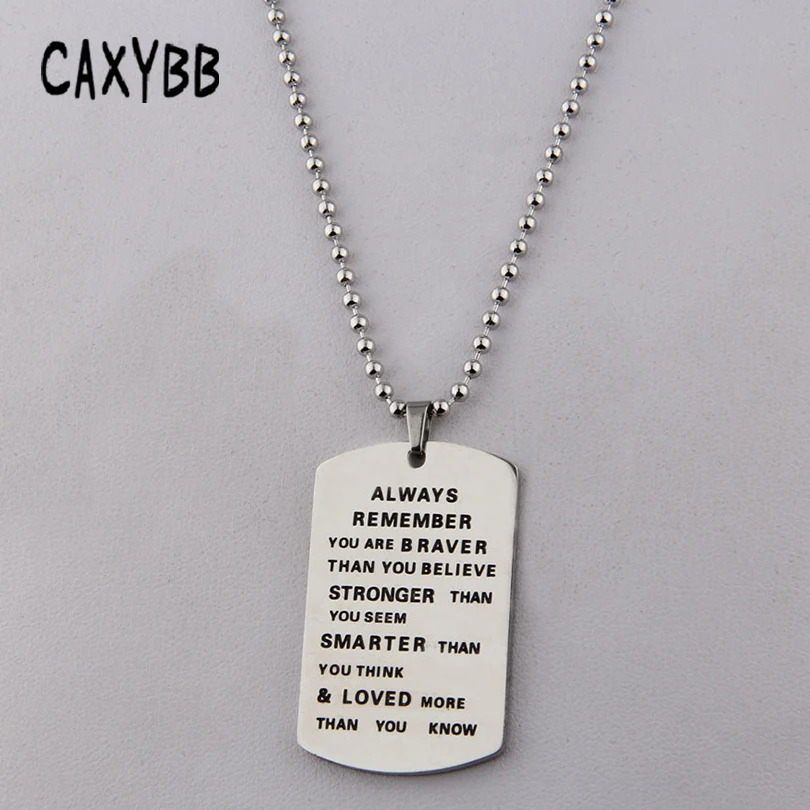 personalized dog tag necklaces stainless steel Military Necklace Engraved titanium steel necklace Inspirational  necklace