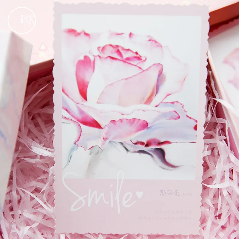 30 Sheets/Set Beautiful Flower Watercolor Series Postcard Greeting Card Birthday Gift Card Message Card