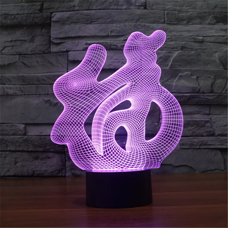 Free shipping 2018 new foreign trade 7 Colors 3D light colorful touch LED visual decorative gift lamp Led Toys Christmas gift