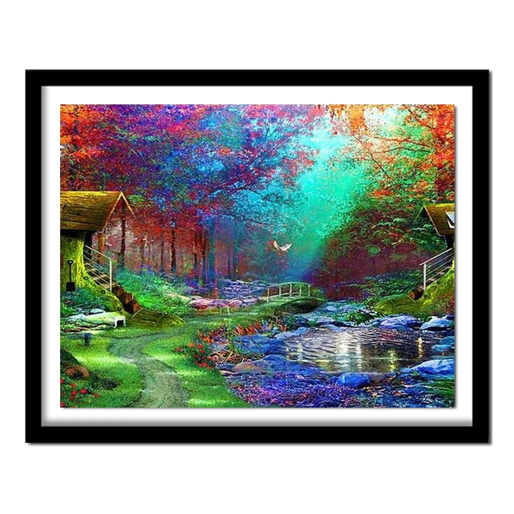 5D DIY Diamond Painting Scenery Home Decor Full Drill Square Tree Bird Picture Of Rhinestone  Diamond Embroidery