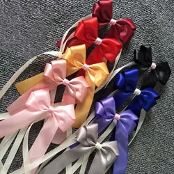 Cinta de ramo hecha a mano, ramillete de muñeca nupcial, lazo de mano para boda, flores de muñeca de novia, 56 colores, rojo vino, rubor, Azul, Gris, dorado