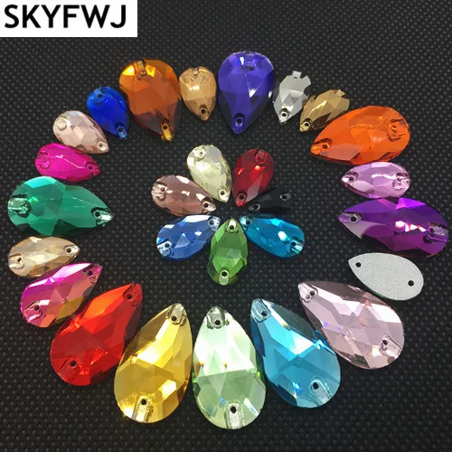 

Teardrop Sew On Stone Flatback Glass Crystal 7x12 11x18 13x22 16x25 17x28 22x38mm Droplet Sew On Rhinestones Dress DIY Clothing