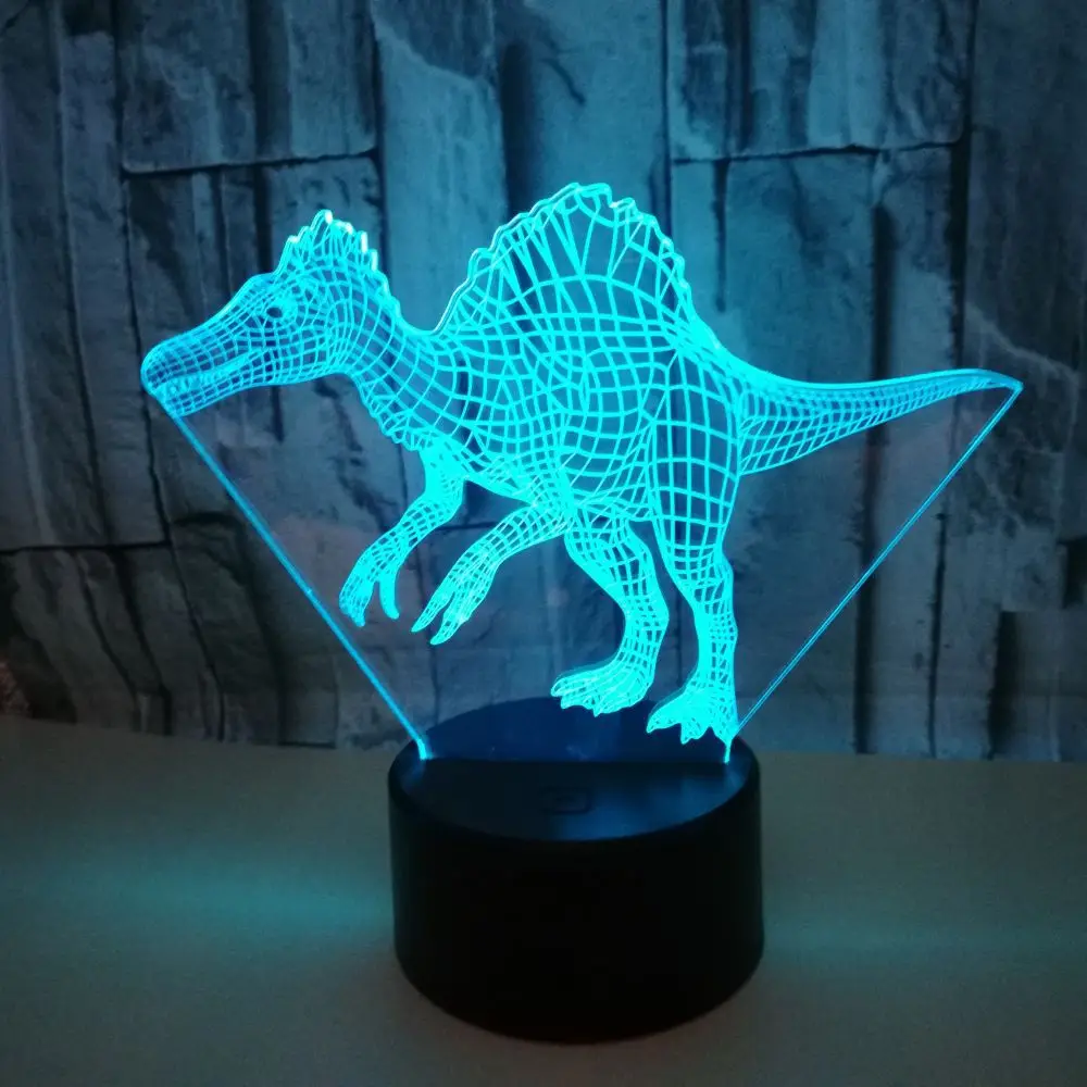 Dinosaur Acrylic Illusion Touch 3d Lamp Gift Customized Table Lamp 7 color change  Factory wholesale 3d Desk Lamp