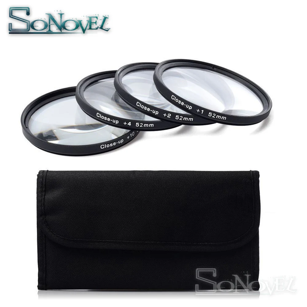 49 52 55 58 62 67 72 77 MM Macro Close-Up Filter Lens Set +1 +2 +4 +10 with Filter Case for Canon Nikon Sony DSLR Camera