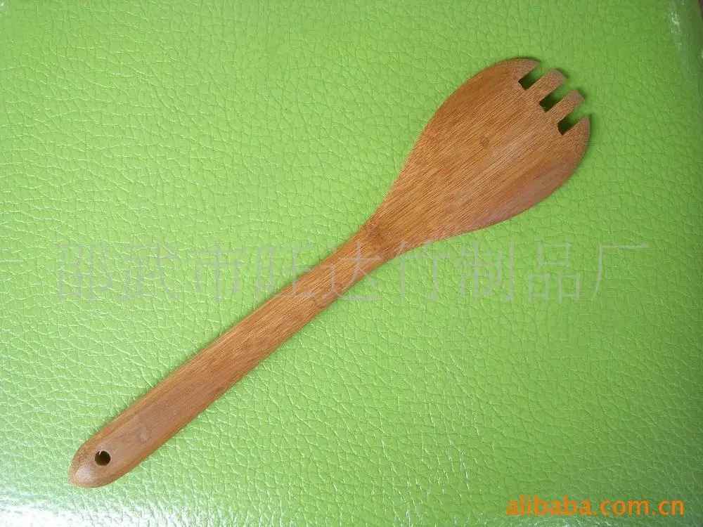 Round handle and flat handle fork spoon, carbonized bamboo can qualities