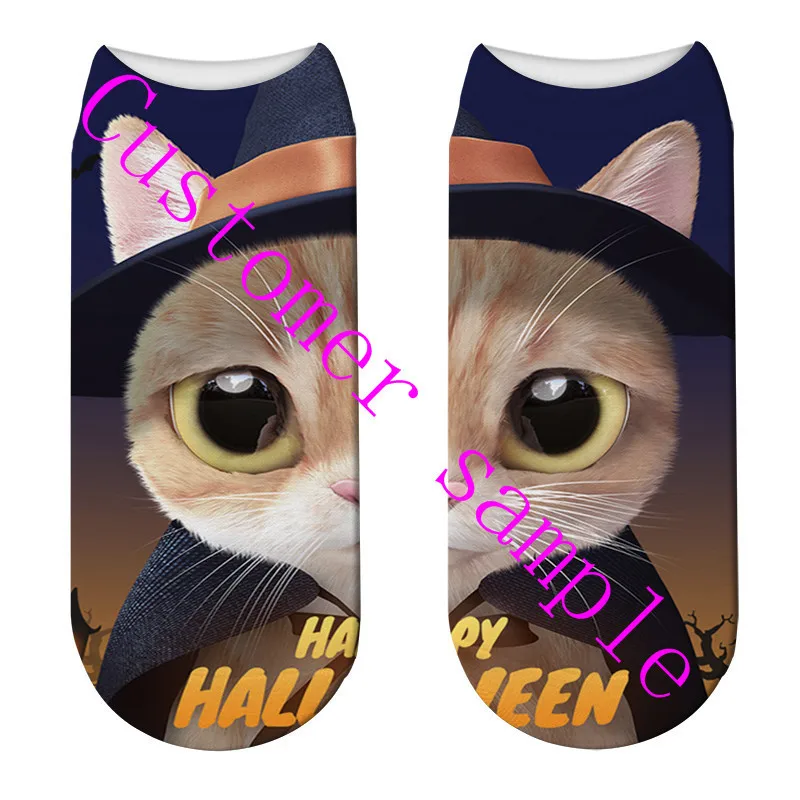 Factory Personalized Custom Made Socks 3D Printed Men/Women Cotton Short Socks DIY Custom Design Funny Casual Low Ankle Socks