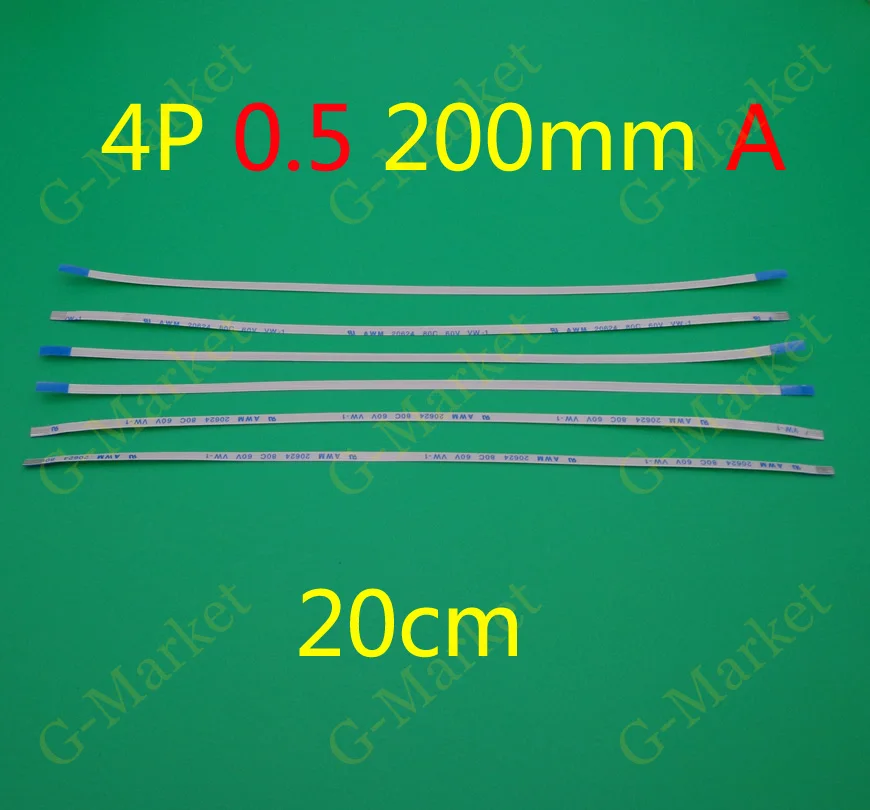 

2-500pcs New FFC FPC 4pin flat flexible cable 0.5mm pitch 4 pin Forward Length 200mm Width 2.5mm Ribbon Flex Cable