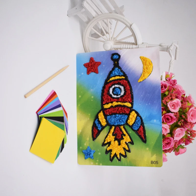 DIY Crafts Material Toys For Children Kids Kindergarten Felt Paper Diy Rocket Handicraft For Girl Handmade Arts Gift Wholesale