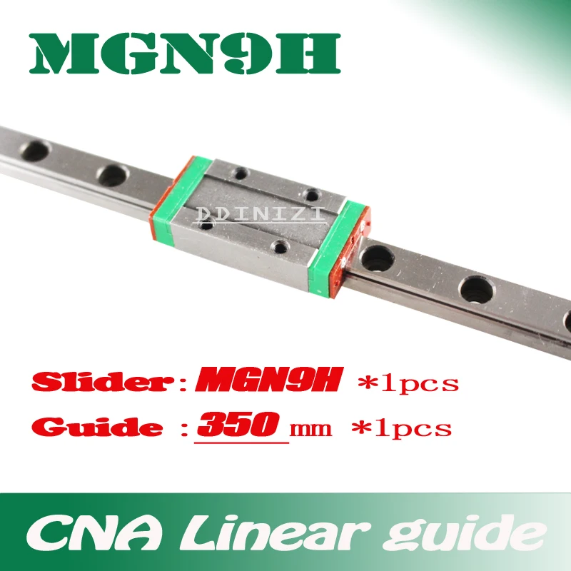 

9mm Linear Guide MGN9 L= 350mm linear rail way + MGN9H Long linear carriage for CNC X Y Z Axis Free shipping