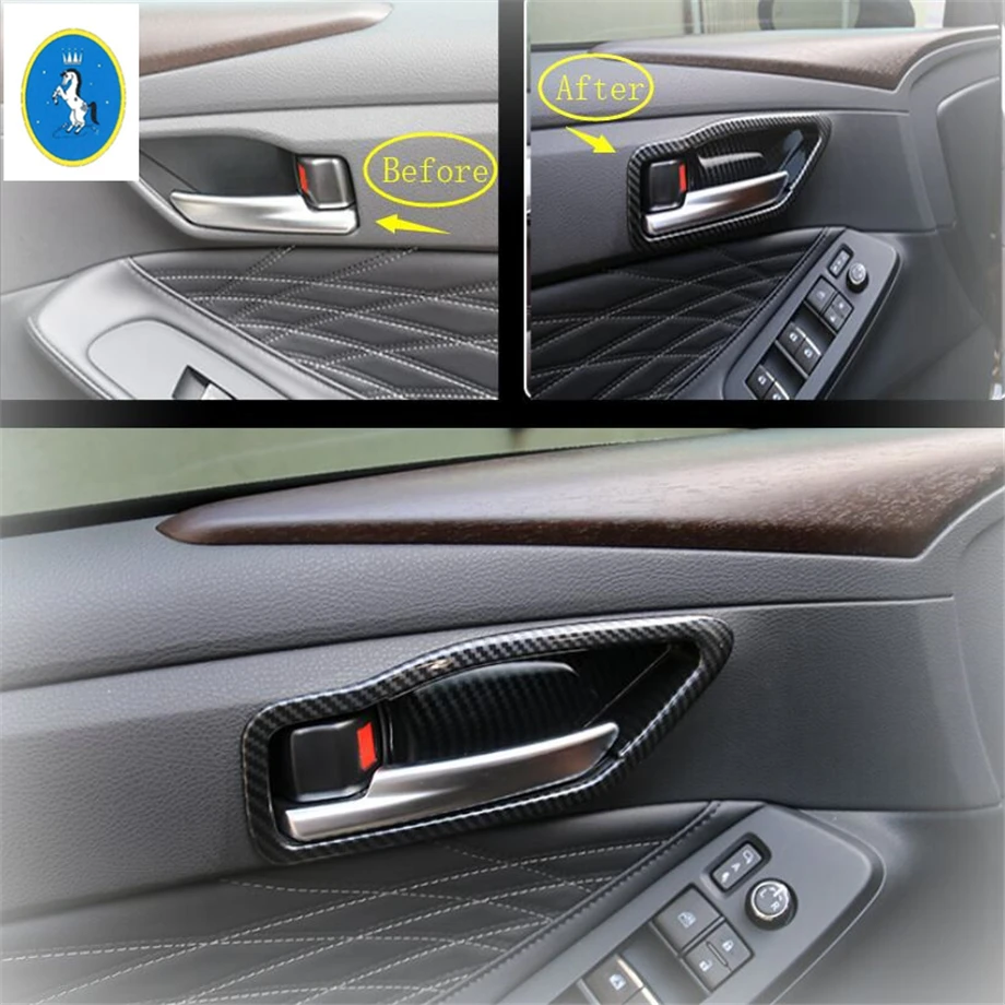 

Auto Accessory Inner Door Doorknob Handle Bowl Cover Trim ABS Fit For Toyota Avalon 2019 - 2023 Matte / Carbon Fiber