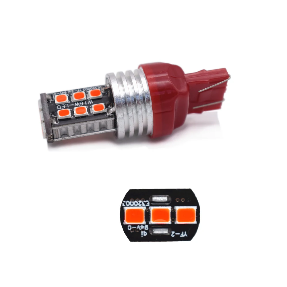 

4PCS Canbus T20 7443 W21 5W 2835 15 SMD Brake Lights Car Turn Signal Parking Bulb Red DC 12V