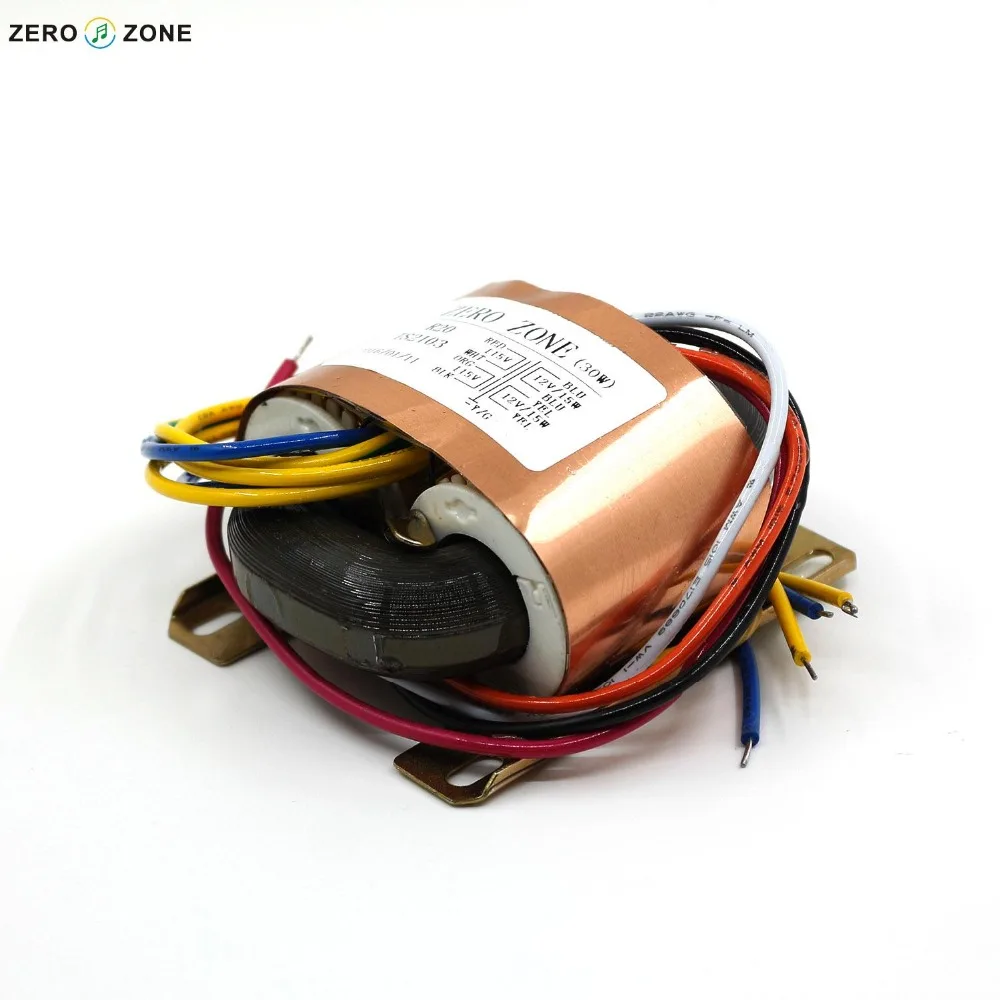 30VA dual 12V1.5A R type transformer with copper foil shield