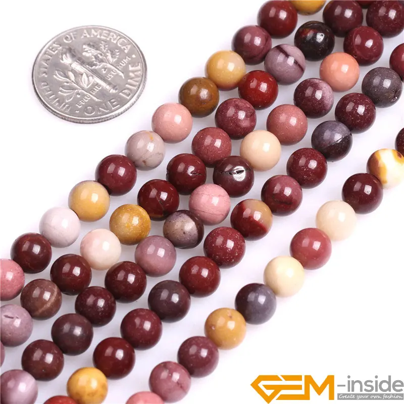 Round Mookaite Jaspers Beads Natural Stone Beads DIY Loose beads For Bracelet Making For Jewelry Making Strand 15\