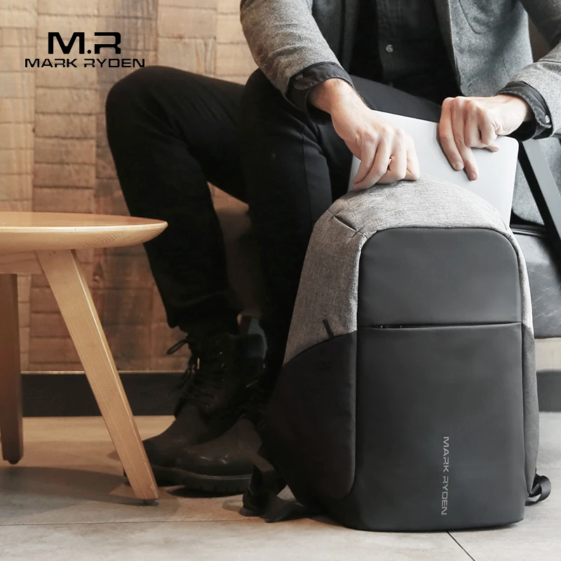 Mark ryden mochila masculina com carregador usb, mochila multifuncional masculina com 15 polegadas para laptop, mochila de viagem antifurto