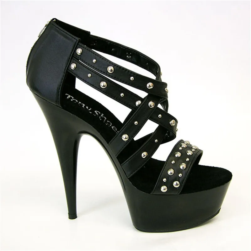 

15CM Fashion Rivets High Heel Sandals Women High Heel Platform Shoes, Model / Wedding Shoes (4 Colors)