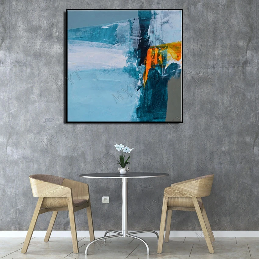 Original handpainted abstract Oil Painting On Canvas blue ice landscape Wall art Pictures For Living Room Home Decor no framed