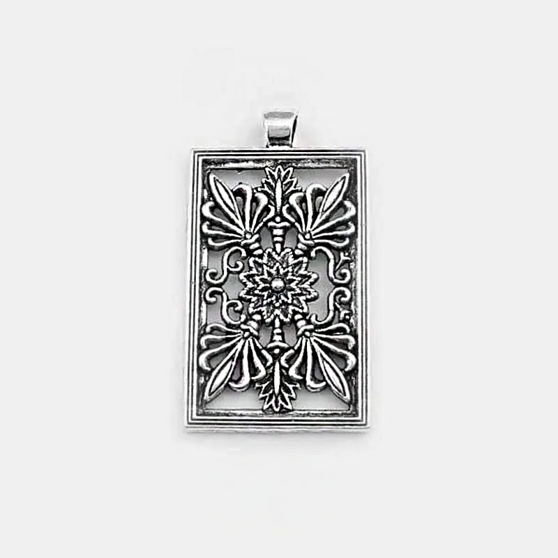 

3pcs Antique Silver Boho Ethnic Hollow Flower Rectangle Charms Pendant For DIY Jewelry Necklace Making Findings
