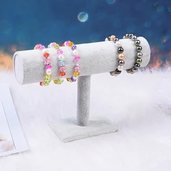 Fashion Velvet Bracelets Chains Watch Display Stands T-Bar Rack Jewelry Wooden Holder Jewelry Organizer Hard Display Stand