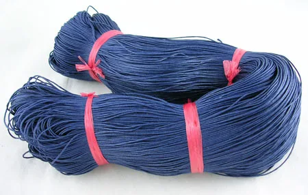 

Cotton Wax Cord, Dark Blue, 1mm in diameter, about 430m/bundle