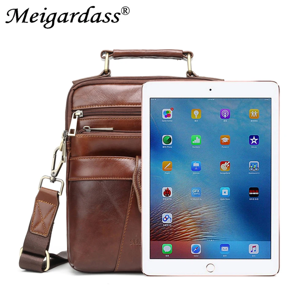 Genuine Leather Business Men\'s Messenger Bags for Men Shoulder Crossbody Bag Male Handbags Tote Purse Travel Bags