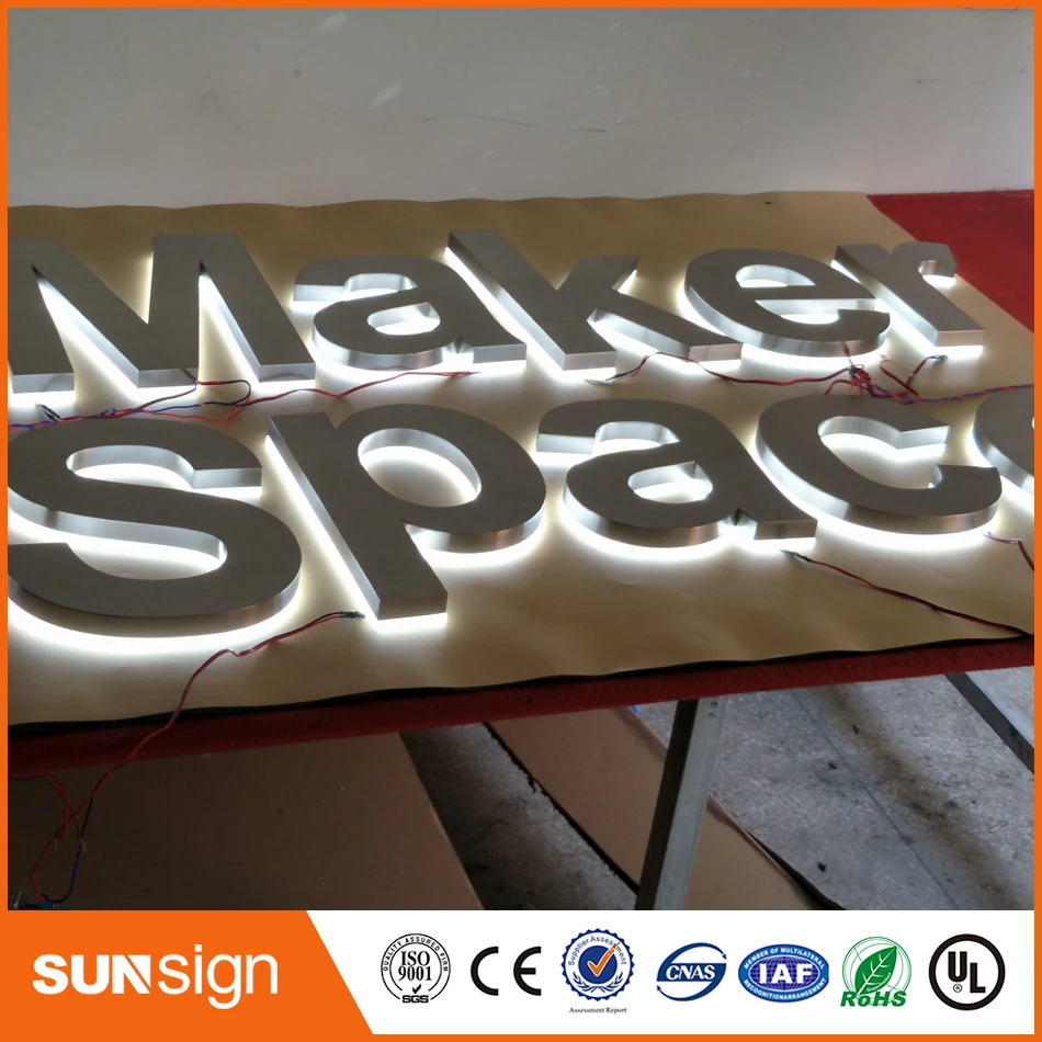 Outlet Fabriek Outdoor Reclame Backlit Rvs Led Brief Tekenen