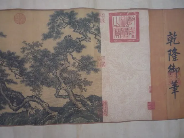 Hand-painted Chinese paintings,  long axis of the Qing Dynasty in China,Landscape,L'6.6m,