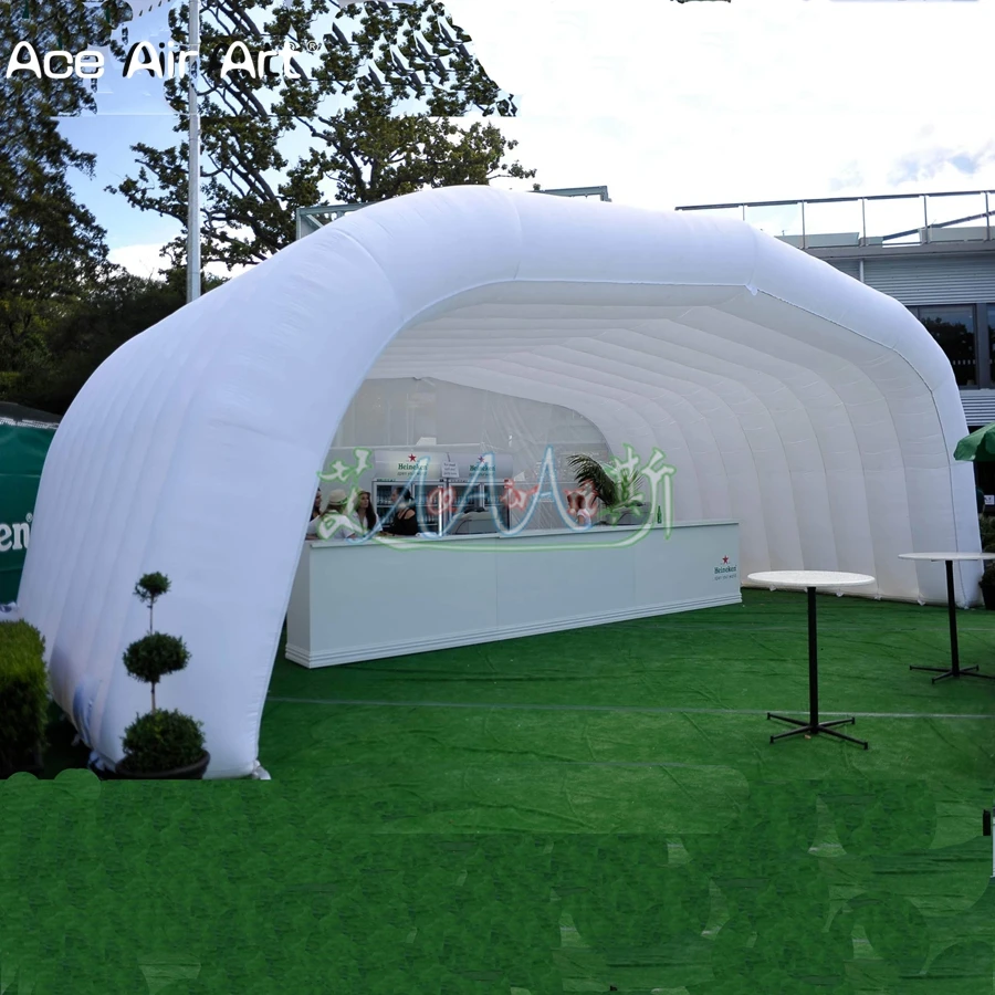 

Giant White Stage Tunnel Inflatable Car Cover Shelter Stage Archway Event Station Party Marquee Airoof Exhibition Tent for Sale