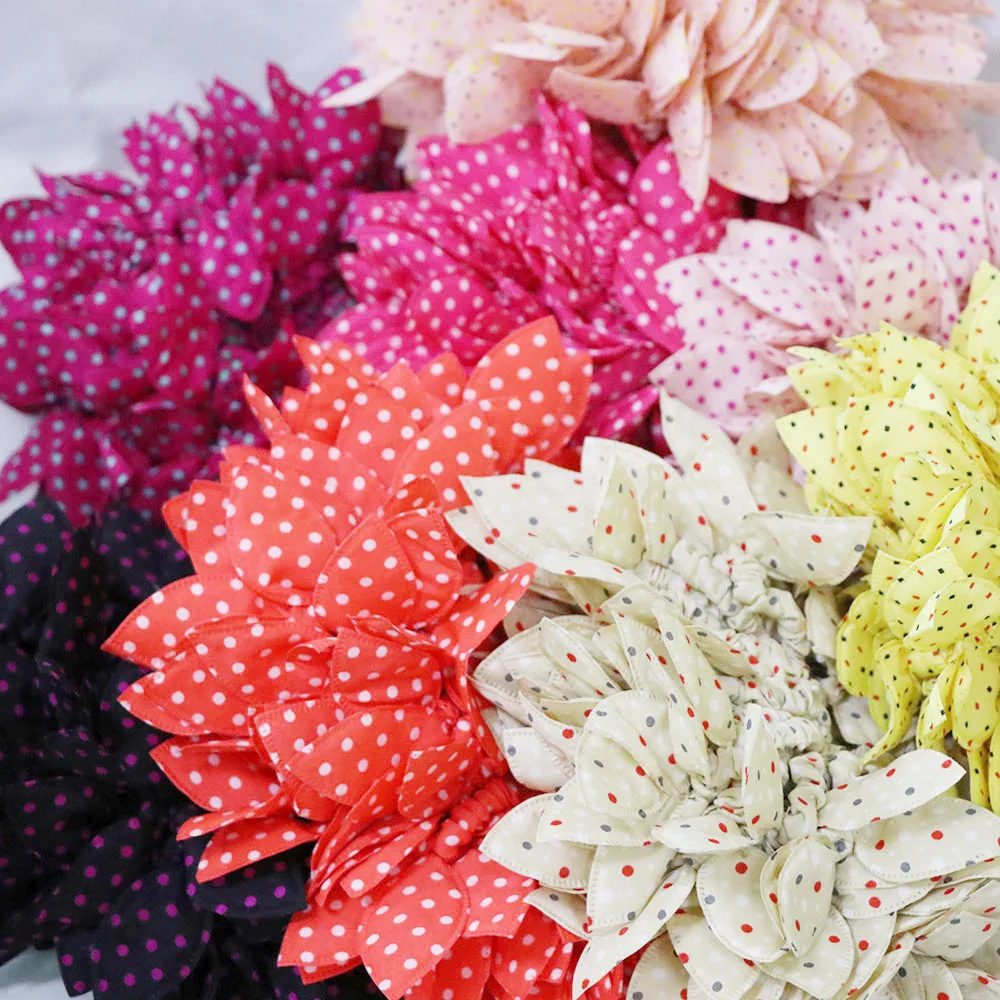 100pc Hair Rubber Bands Polka Dot Hairband Rabbit Ears Head Flower Gum Rope Elastic Hair Tie Hair Accessories For Girls Headwear