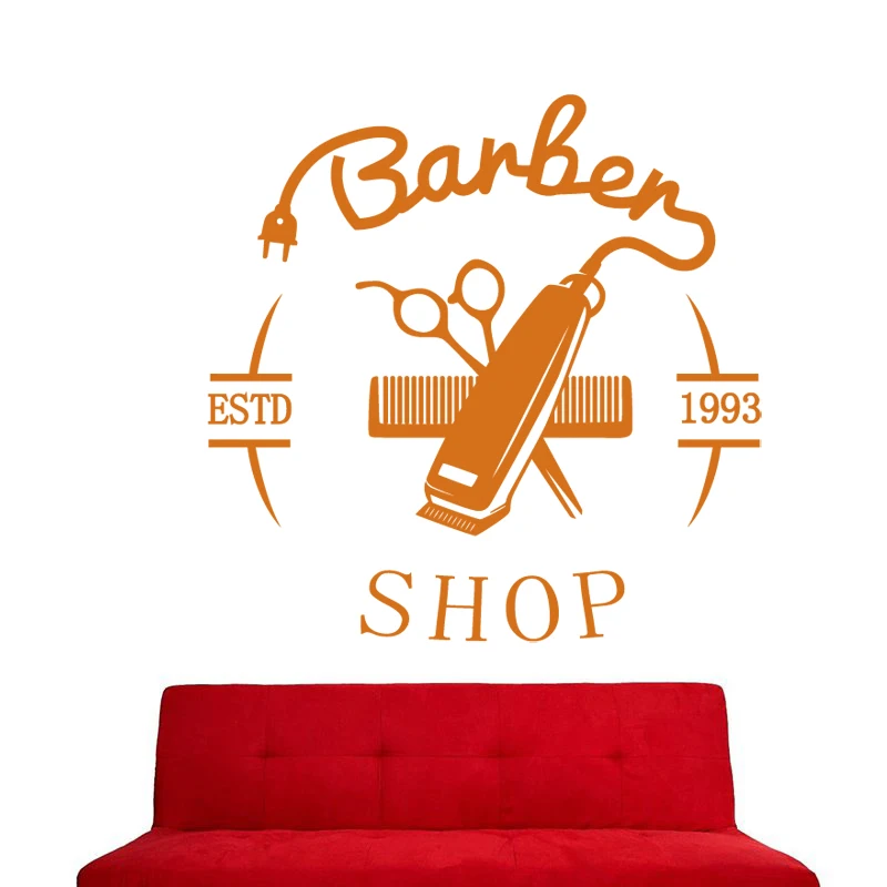 Barber Shop Sticker Customized Chop Bread Decal Posters Vinyl Wall Art Decor Windows Decoration Haircut Shavers Decals