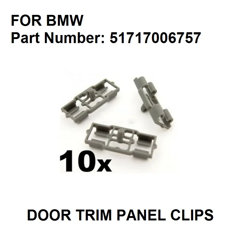 10x Plastic Clips For BMW Door Bonnet Boot Trunk Weatherstrip Rubber Seal, OE#51717006757