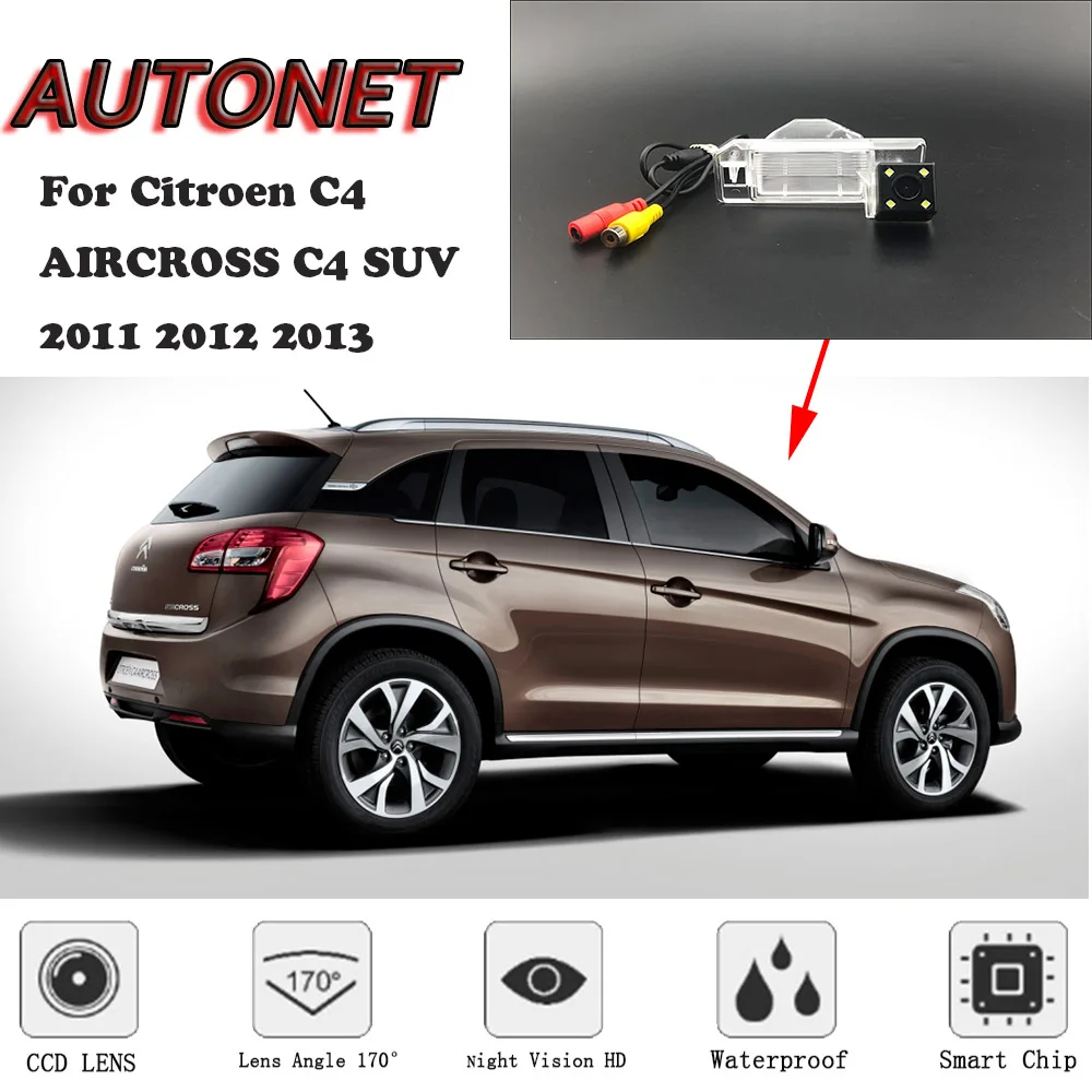 

AUTONET HD Night Vision Backup Rear View camera For Citroen C4 AIRCROSS C4 SUV 2011 2012 2013 / Licence plate camera or Bracket