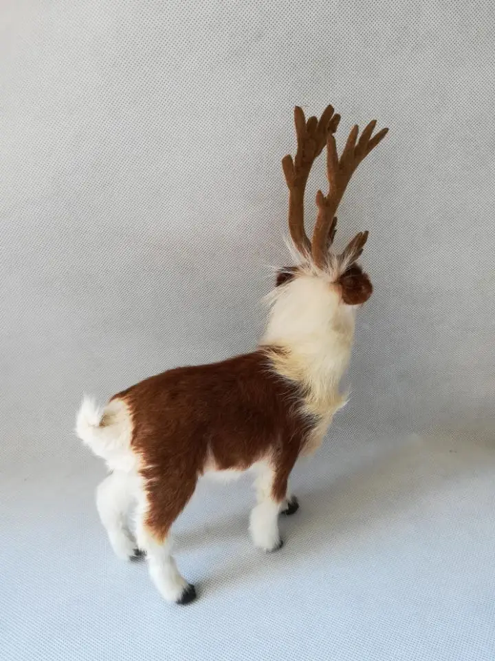 plastic&furs reindeer about 22x27cm model real life toy deer prop.home decoration Xmas gift b0585