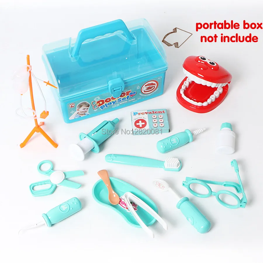 Doctor play set dental clinic medicine toys,pretend play doctor's series 15pcs children's role play game simulation plastic kit