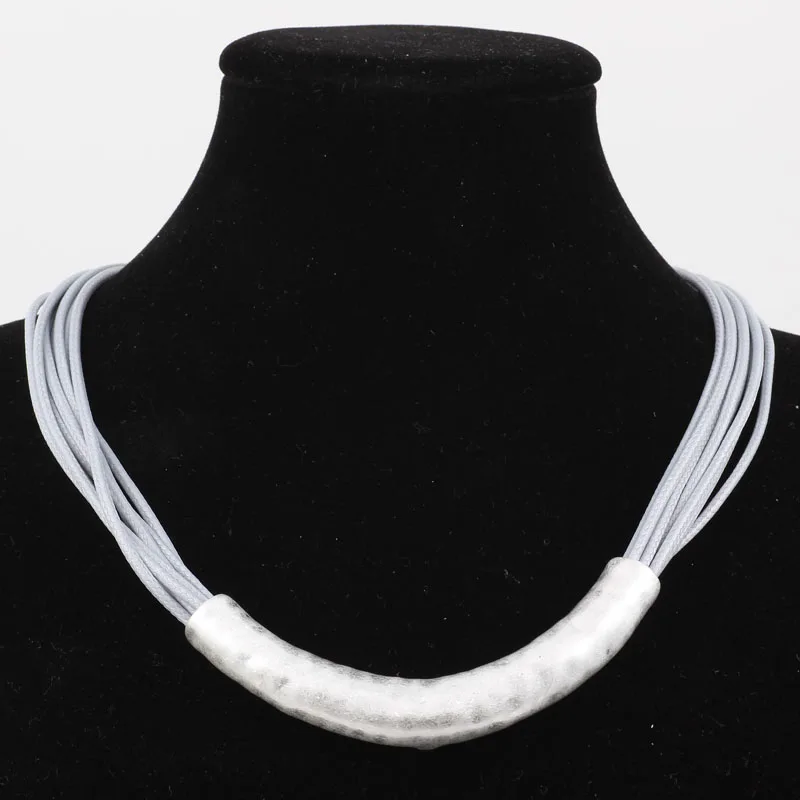 ELOYHI Women Choker Necklace Geometric Wax Rope Collar For Women Trendy Neckalce&Pendants Gift